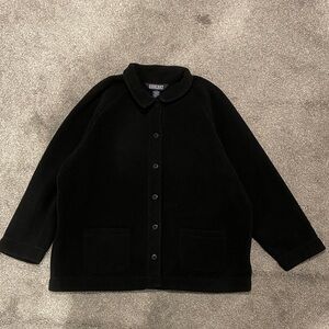 Lands' End Classic Black Fleece Jacket